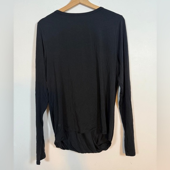 Lululemon Black Long Sleeve Wrap Hem Top - Picture 3 of 6